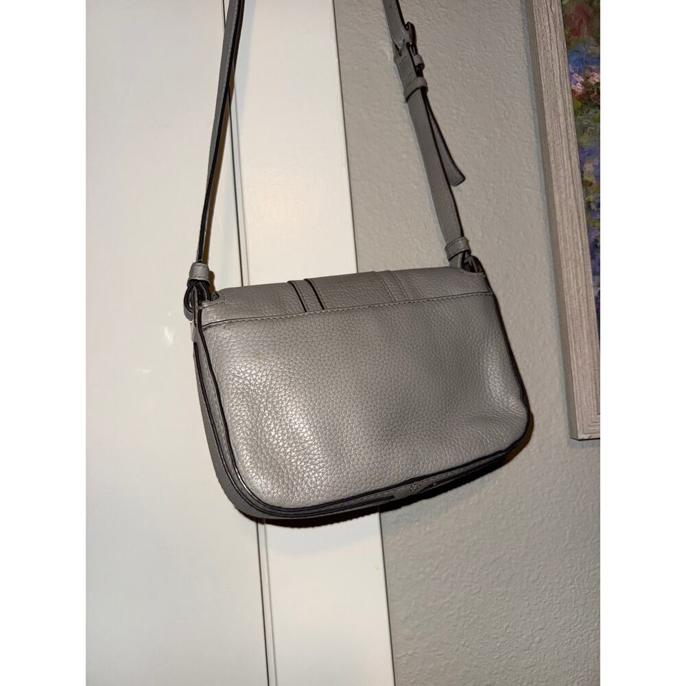 Michael Kors Lila Small Messenger Bag Crossbody Purse Steel Gray Pebbled Leather - Picture 7 of 16